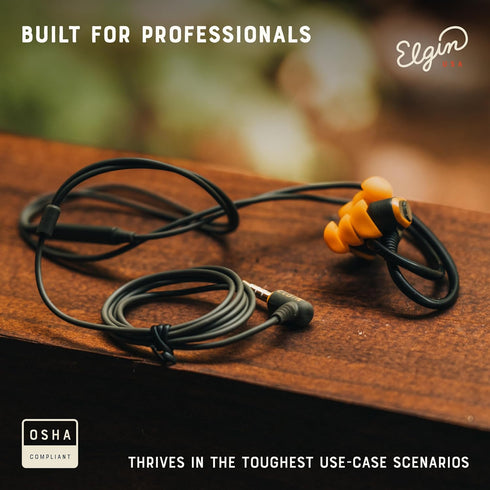 Elgin Rumble Wired Earplug Headphones, In-Ear Earbuds with Mic, 3.5mm Jack, IP67 Waterproof, Noise Isolating