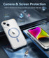 FNTCASE Clear Phone Case for iPhone 14: iPhone 13 Magnetic Military Grade Drop Protection Anti Yellowing Rugged