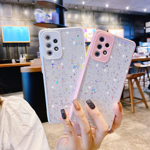Compatible Samsung Galaxy S21 Case for Women, Soft Slim Fit Full-Around Protective Cute Clear Sparkly Bling Cover