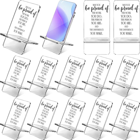 Sliner 10 Pcs Employee Appreciation Gifts Bulk Acrylic Phone Stand for Desk