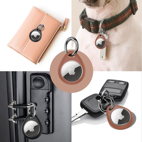 UNBREAKcable Apple AirTag Holder - 4 Pack, Waterproof TPU Shell Protective Case with Metal Keychain, Easy to Install,