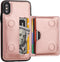 KIHUWEY Premium Leather Wallet Case for iPhone X/Xs, Credit Card Holder, Durable Shockproof Kickstand Cover