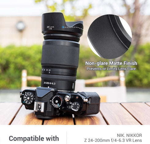 Lens Hood for Nikon Nikkor Z 24-200mm F4-6.3 VR, Reversible Lens Shade Replace Nikon HB-93 Lens Hood, Compatible with 67mm Filters and 67mm Lens Cap