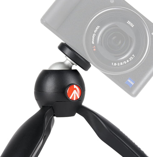 Manfrotto MTPIXIMII-B, PIXI Mini Tripod with Handgrip for Compact System Cameras, for DSLR, Mirrorless, Video, Made