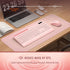 Trueque 2.4G Set Pink Keyboard and Mouse Wireless, Lag-Free Cute Keyboard Combo with Ergonomic Wrist Rest, Phone Holder