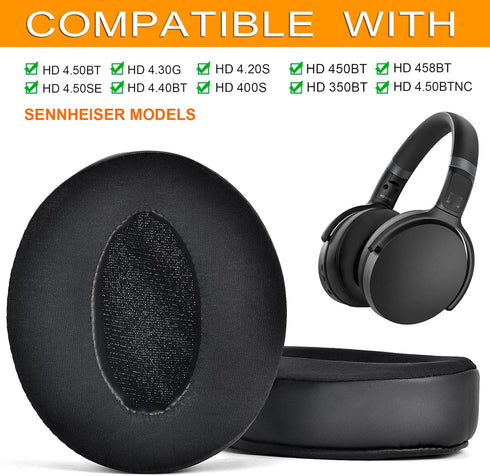 Ear Pads Replacement Cushions Compatible with Sennheiser HD 4.50BT, HD 4.50, HD 4.50BTNC, HD 4.50SE, HD 4.40BT, HD 4.30G, HD 4.20S, HD 458BT, HD 450, HD 450BT, HD 350BT Headset (Silky Cool Gel)