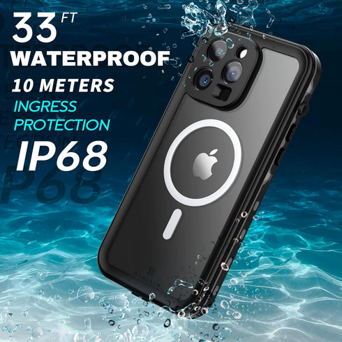 BEASTEK iPhone 14 Pro Waterproof Case, TRE Series MagSafe Shockproof Dustproof IP68 with Built-in Screen Protector and