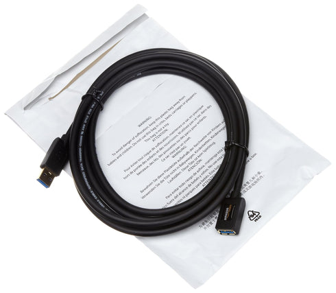 3.0 4.8Gbps 3.3 Amazon Basics USB Extension Cable, A-Male to A-Female, High-Speed, Gold-Plated Connectors, Foot, Black