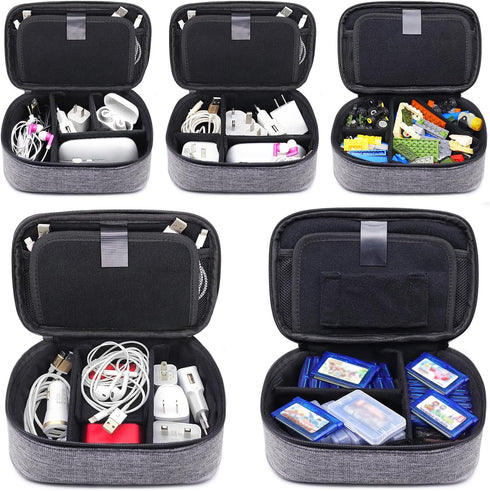 sisma Travel Electronics Organizer Small Carrying Case for Cables Phone Chargers USB Plugs Power Cords Earbuds Adapter