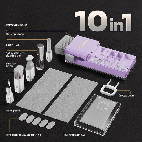 Laptop Screen Keyboard Cleaner Kit - 10-in-1 Electronics Cleaning Tool for MacBook iPad iPhone Pro, Tablet, PC Monitor