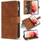 ZZXX Wallet Case for Samsung Galaxy S21 - Premium Soft PU Leather Zipper Flip Folio with Card Slot