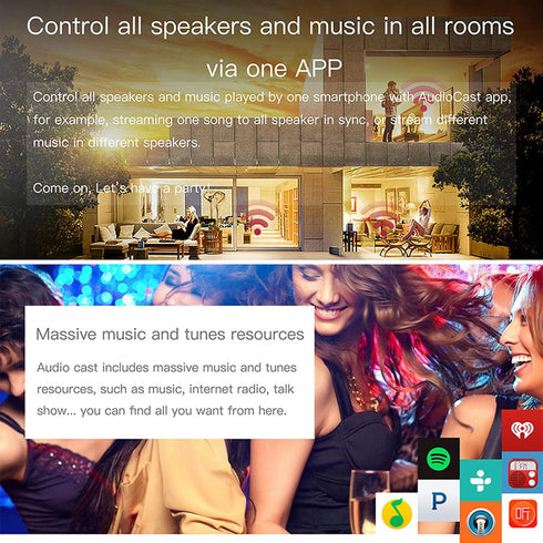 M5 AudioCast HiFi Music Receiver, Airplay DLNA for iOS & Android, Wireless Sound Streamer Multi Room Supported