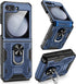 VEGO Galaxy Z Flip 5 Case - Full Body Protection, Screen Protector, Hinge Guard & 360° Ring Kickstand - Navy Blue 2023