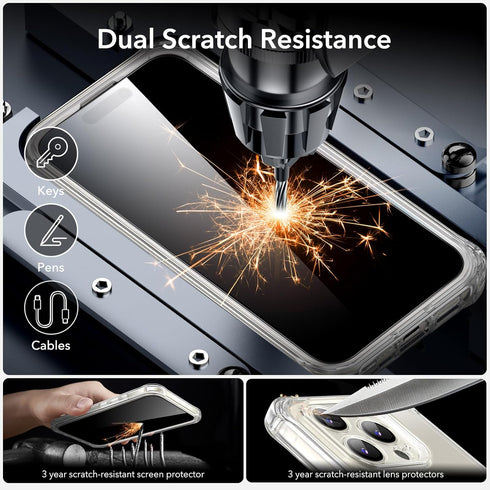 ESR Armor Series Case Set for iPhone 15 Pro Max, Clear, MagSafe Compatible, Full-Coverage, Scratch Resistant, Lens