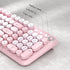Links9+ 2.4GHz Wireless Bluetooth Keyboard, Retro Round Typewriter Keyboard, Dual Mode Bluetooth & Receiver, Compatible
