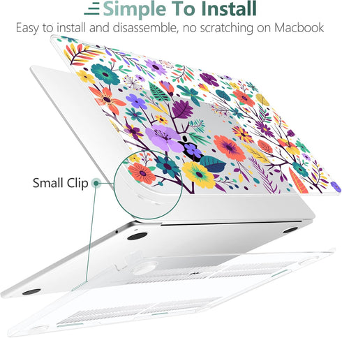 TWOLSKOO Clear Plastic Hard Shell Case for M3 MacBook Air 13.6 inch 2024 2023 2022 A3113 A2681 M2