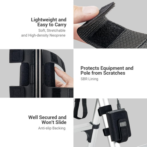 JJC Equipment Mounting Strap for Power Bank on Tripod, Remote/Off-Camera Flash Holder Strap