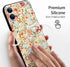 Berkin Arts Compatible with iPhone 12 Mini Case, Silicone Cover with Screen Protector, Pink Ornamental Flourishes
