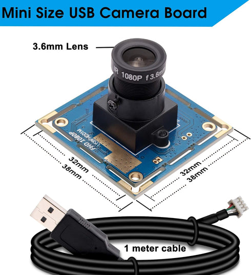 SVPRO 2 Megapixel HD USB Camera Board 1080P with 1/2.7'' CMOS OV2710 Sensor, Embedded Security Camera Module
