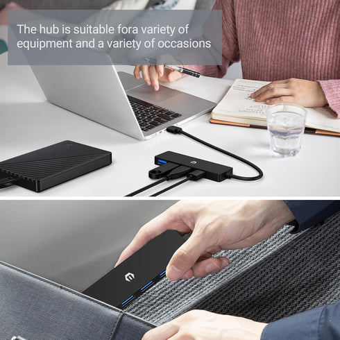 Tymyp 4-Port 3.0 3 USB Hub, USB Hub Ultra Slim USB Splitter for Mac Pro/Air, iMac Pro, Mac mini/Pro, Dell, HP, Surface