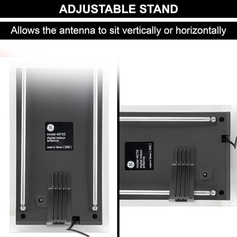 GE 4K 1080p 48732 TV Antenna for Smart TV Indoor, HD Antenna, Supports Signal Reception with Signal Amplifier, Free