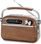 PRUNUS J-130 Small Retro Vintage Radio Bluetooth, Portable AM FM Transistor Radio, Rechargeable