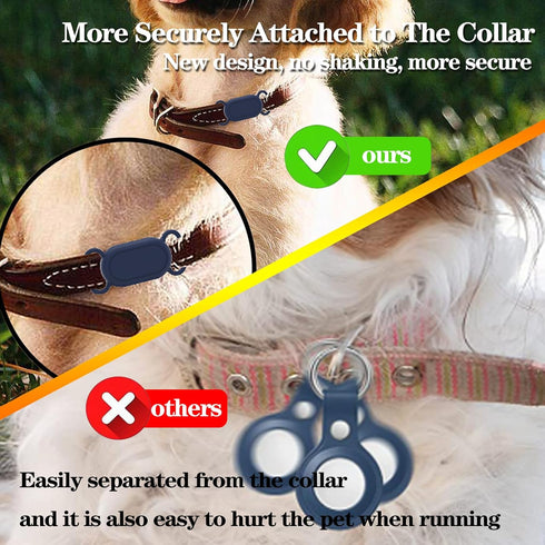 2 Pack Waterproof Dog Collar Holder for Samsung Galaxy SmartTag 2, Silicone GPS Tracker Case - Pink, Blue
