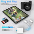 DCNETWORK 2 1 SD Card Reader for iPhone iPad, Dual Connector (USB-C&Lightning) Micro SD Memory Card Reader, in SD