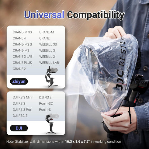2Pack Clear Stabilizer Rain Cover,Gimbal Stabilizer for Camera Raincoat fits DJI RS 4 Pro RS4 RS 3 Mini Pro,RSC 2,RS 2,Ronin-SC S,ZHIYUN Weebill 3S,Crane M2S & More Stabilizer Below 16.3x8.6x7.7