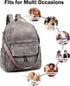 Backpack Backpack FADEON Leather Laptop Purse for Women, Designer Travel PU with Laptop Compartment for Work Grey