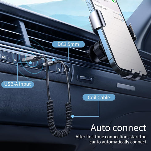Mcdodo Aux Bluetooth Adapter 5.3, Built-in Microphone, CD Quality 10M Transmission Bluetooth Receiver for Car Kit
