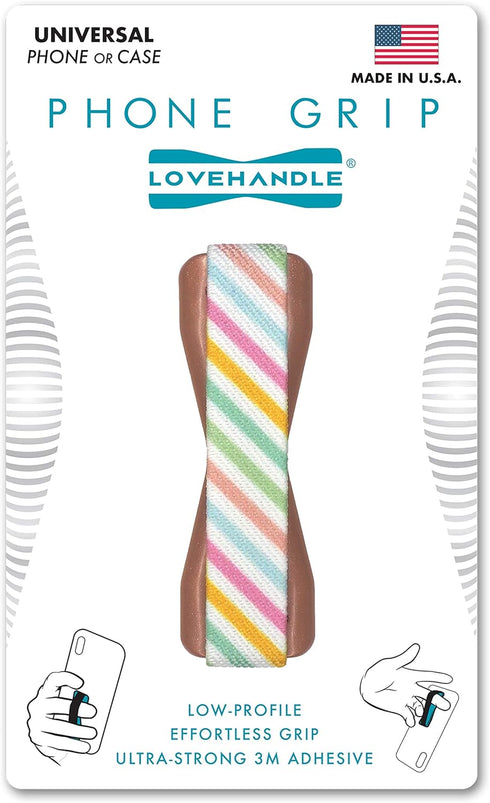 LOVEHANDLE Universal Phone Grip - Phone Holder for Smartphones & Mini Tablets, Made in The USA, Cotton Candy