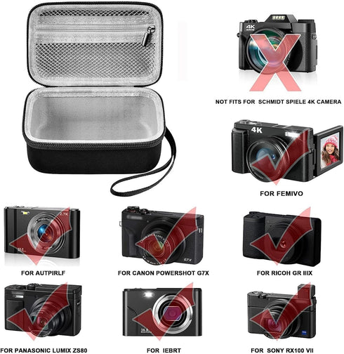 Digital Camera Case Compatible with zheozeig for Duluvulu for TEBNGIHNM for Oiadek for KVUTCIEIN for Femivo for Fulealfly 4K Vlogging Camera. Storage Holder Bag for Canon PowerShot Camera (Box Only)