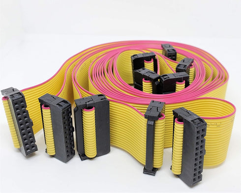 PC Accessories 20P 60cm Yellow Flat Ribbon Cable with 2.54mm 0.1" FC 20 Pins Female to Female Connector