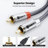GearIT RCA Cable (3.3FT), 2RCA Male to 2RCA Male Stereo Audio Cables, Shielded Braided RCA Stereo Cable for Home