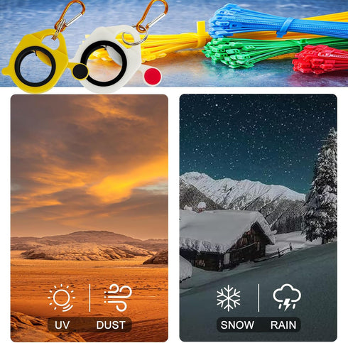 Zip Tie Organizer, Glow in the Dark Cable Tie Holder for Electrician Management, Reusable Light Plastic (White, 4 Pcs)