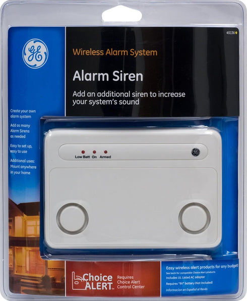 GE Choice Alert Wireless Alarm System Siren