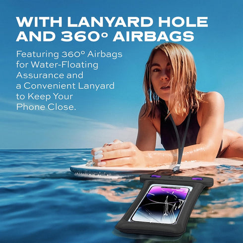 STATIK MarCase Waterproof Phone Pouch, Certified Waterproof Case with Lanyard, Bag for Phones up to 7", Protect Travel