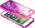 NGB iPhone 6 6S 7 8 Case, with Tempered Glass Screen Protector, Ring Holder, Pink/Purple