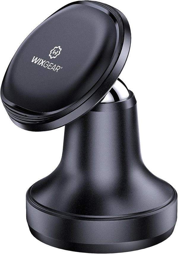 WixGear Magnetic Phone Holder for Car - Magnetic Dash Mount with 90-Degree Tilt, 360-Degree Rotation - Compatible with