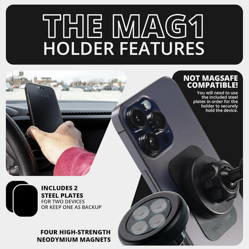 Tackform Vent Phone Mount Compatible with 2021-2024 Ford F150 and Raptor, CNC Machined Aluminum, Universal Magnetic
