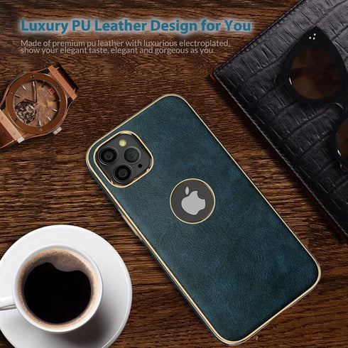 LOHASIC Leather Case for iPhone 13 Pro Max, Elegant Luxury Slim PU Cover, Shockproof Anti-Scratch Protective Case for