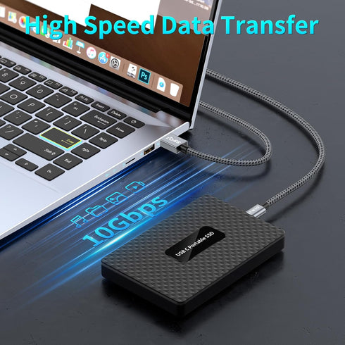 ULT-WIIQ USB A to USB C Cable 6.6FT Fast Charging QC 3.0 AFC Braided 10Gbps Data Transfer for iPhone 15 Samsung