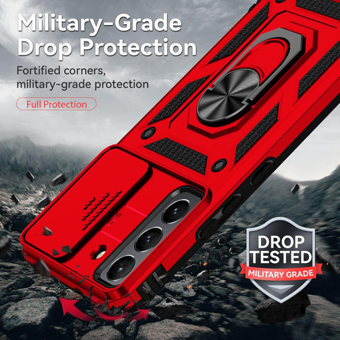 SunStory Samsung Galaxy S22 5G Case with HD Screen Protector, Kickstand & Slide Camera Cover, Military-Grade Protection