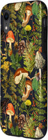 iPhone XR Case, Mushroom Woodland Scene with Elderberries, Fungi, Nature Shrooms