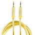 Braided Nylon Transparent PVC Jacket 1M Aux Audio Cable, 3.5mm Male to Male Cord for Multimedia Devices