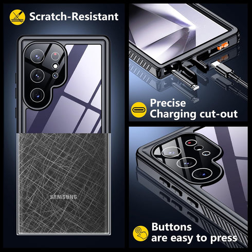 Designed for Samsung Galaxy S24 Ultra Case, Waterproof with Built-in Screen Protector, Heavy Duty Rugged Protection