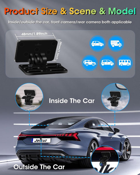 Rear Camera Holder Dash Cam Car Rear Camera Rear Window Bracket Backup Camera Mount ?Strong Adhesive? 180° Adjustment Rearview Camera Bracket Rear Windshield Bracket for SUV, Truck, RV, Auto
