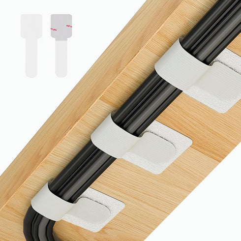 Abnii 50 PCS Hook and Loop Cable Ties, Under Desk Cable Management,
