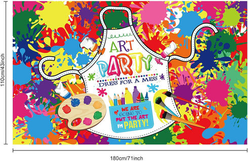 Art Paint Party Decorations, Artist Theme Birthday Banner Supplies for Wall Photography Background